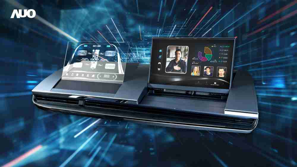 PA直营Micro LED Display HMI解决方案打造透明Micro LED前座仪表，，呈现信息并保留驾驶视野开阔；亦为副驾驶座乘客打造收放自如的Micro LED屏幕，，，在不影响显示质量的前提于显示区内建镜头，，，让用户能与视讯对象直接眼神接触，，，提供绝佳的双向沟通体验